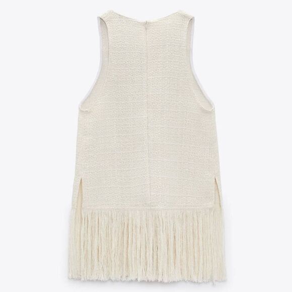 Fringe Textured Top New Light Beige - Picture 6 of 9